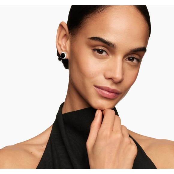 David Yurman Stud Earrings Sterling Silver with Black Onyx and Pave Diamonds - Picture 1 of 8